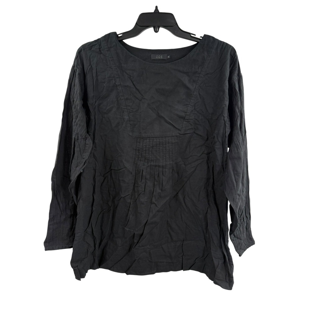 COS Long Sleeve Women's Size 40 US 8 Black Cotton Pullover Top